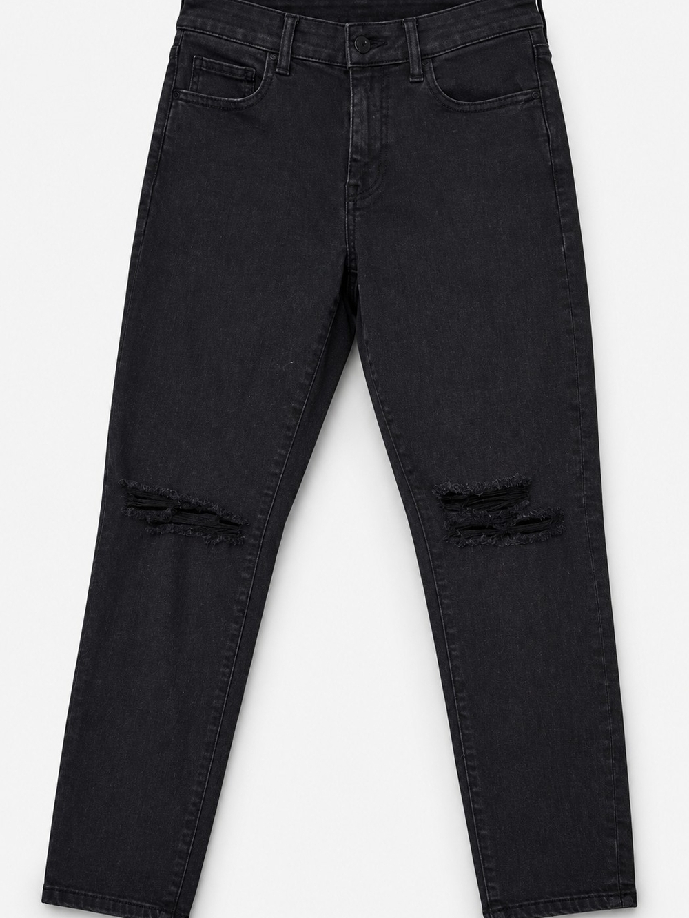 American Eagle Outfitters Black High-Rise Distressed Jeans
